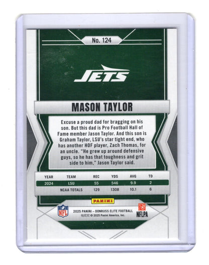 2025 Donruss Elite Mason Taylor Status RC Rookie Orange /849 #124 New York Jets