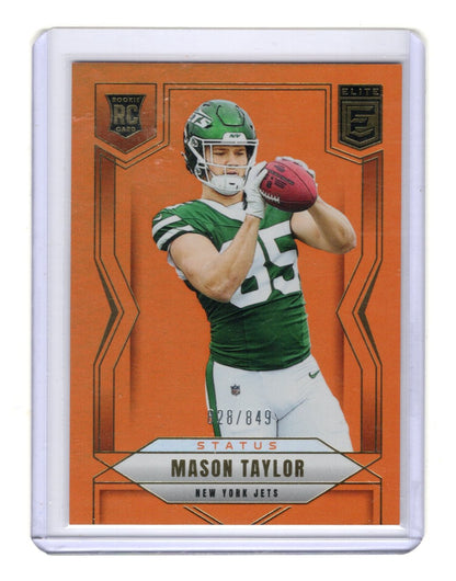 2025 Donruss Elite Mason Taylor Status RC Rookie Orange /849 #124 New York Jets