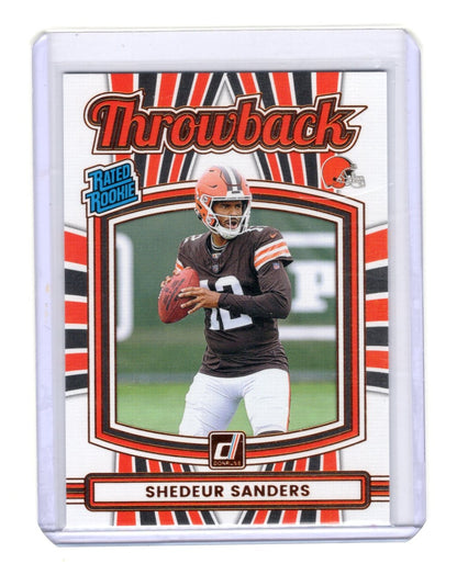 2025 Donruss Shedeur Sanders Card Rated Rookies Throwback Cleveland Browns