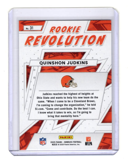 2025 Donruss Quinshon Judkins Card Rookie Revolution Cleveland Browns
