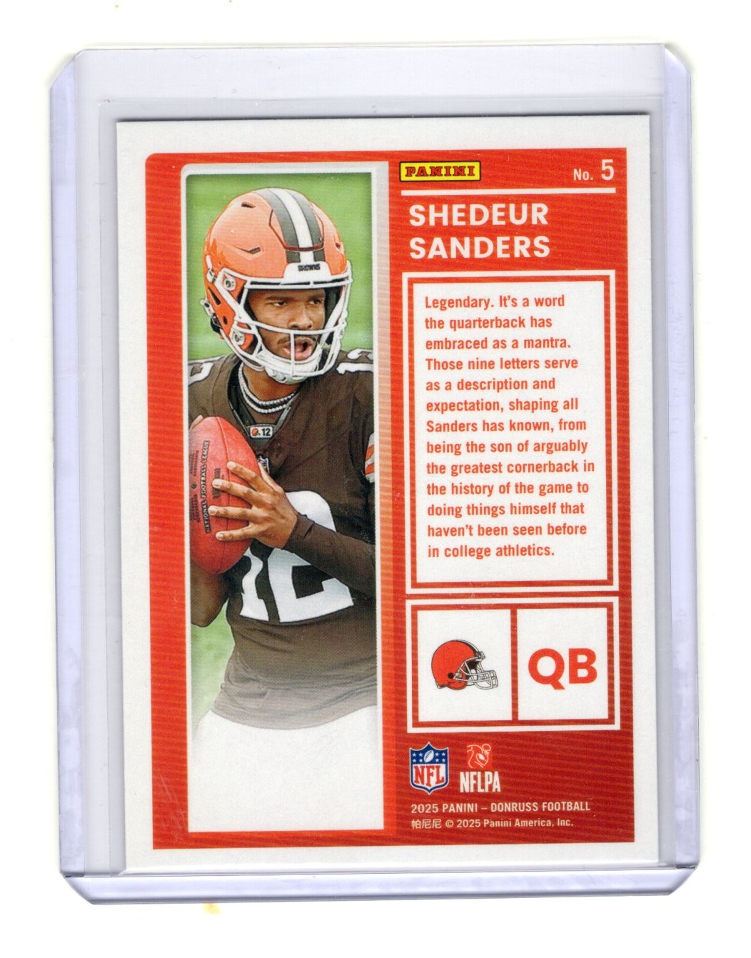 2025 Donruss Shedeur Sanders Card The Rookies Cleveland Browns
