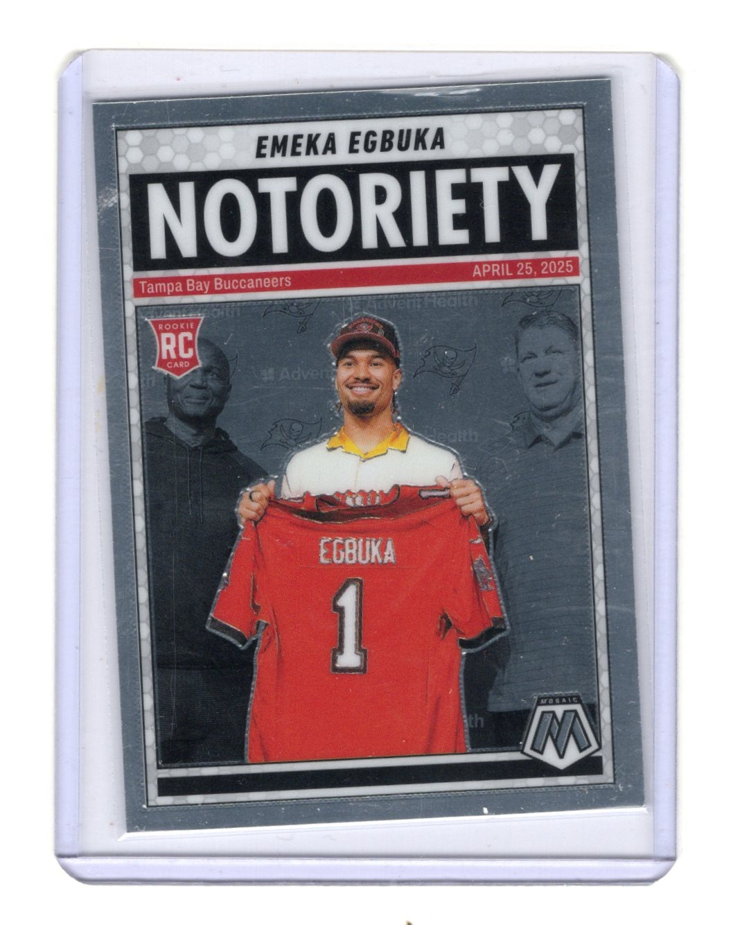 2025 Panini Mosaic Emeka Egbuka Card Notoriety Tampa Bay Buccaneers