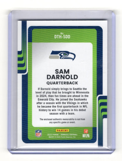 2025 Donruss Sam Darnold Card Donruss Threads MEM Seattle Seahawks