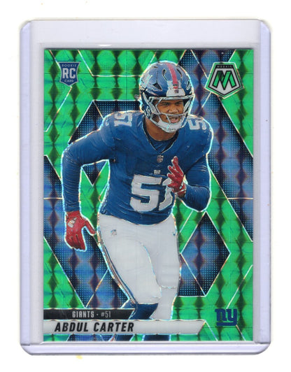 2025 Panini Mosaic Abdul Carter Card Mosaic Green RC New York Giants