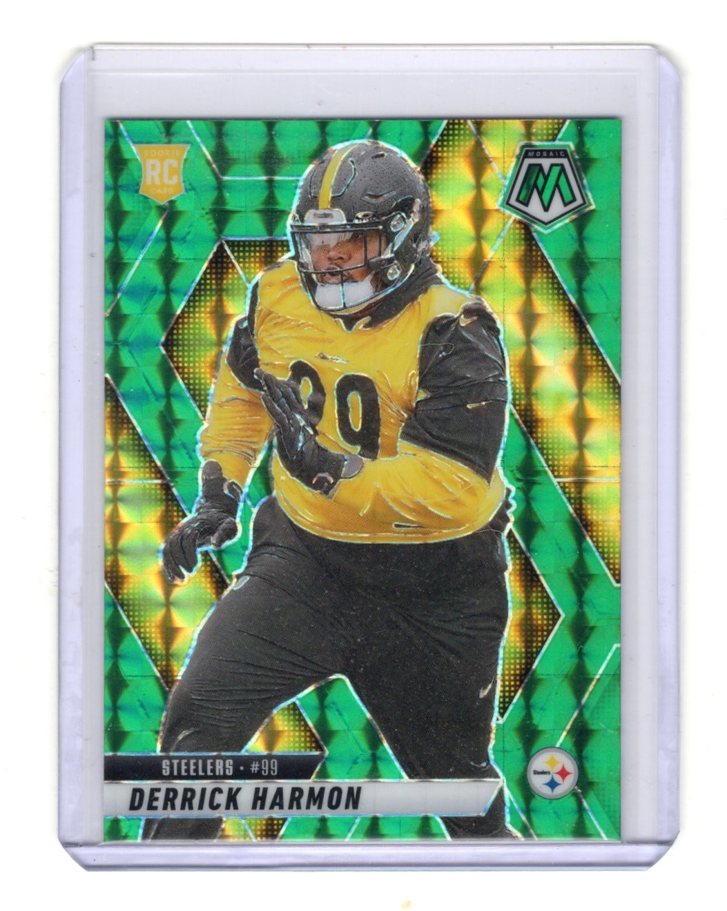 2025 Panini Mosaic Derrick Harmon Card Mosaic Green RC Pittsburgh Steelers