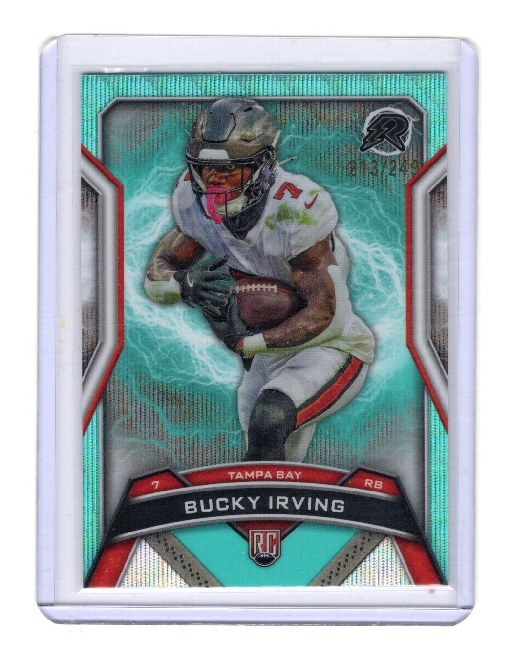 2025 Bucky Irving Rookie Card Topps Resurgence Teal Wave /249 #188 Buccaneers
