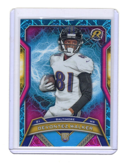 2024 Topps Resurgence Devontez Walker Card Sky Blue & Pink Shock RC Ravens