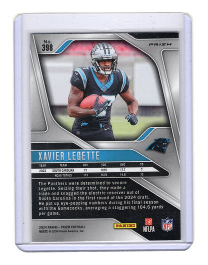2024 Panini Prizm Xavier Legette Card Lazer RC Carolina Panthers