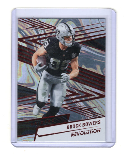 2025 Panini Revolution Brock Bowers Card Red Swirl Las Vegas Raiders