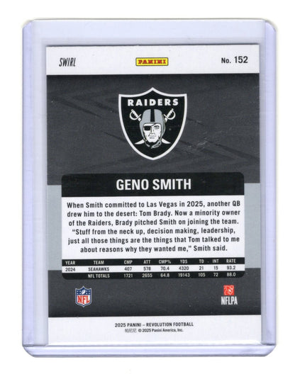 2025 Panini Revolution Geno Smith Card Red Swirl Las Vegas Raiders