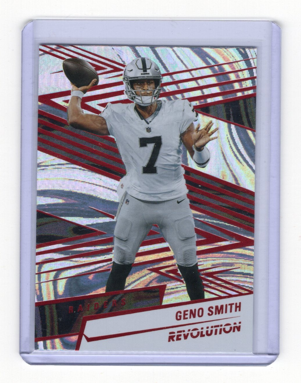 2025 Panini Revolution Geno Smith Card Red Swirl Las Vegas Raiders