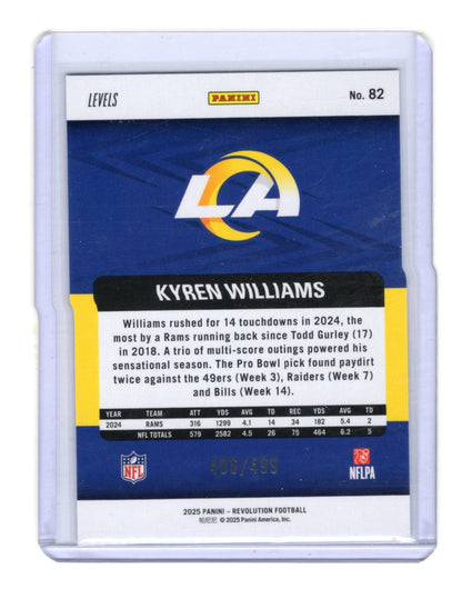 2025 Panini Revolution Kyren Williams Card Teal Levels SN Los Angeles Rams