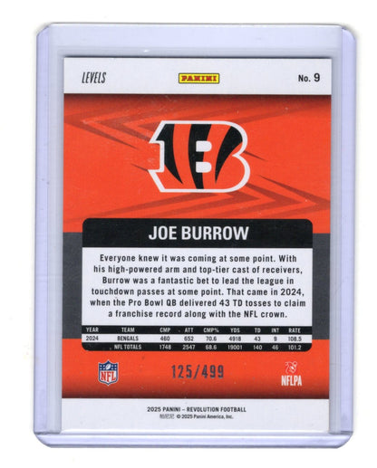2025 Panini Revolution Joe Burrow Card Teal Levels SN Cincinnati Bengals