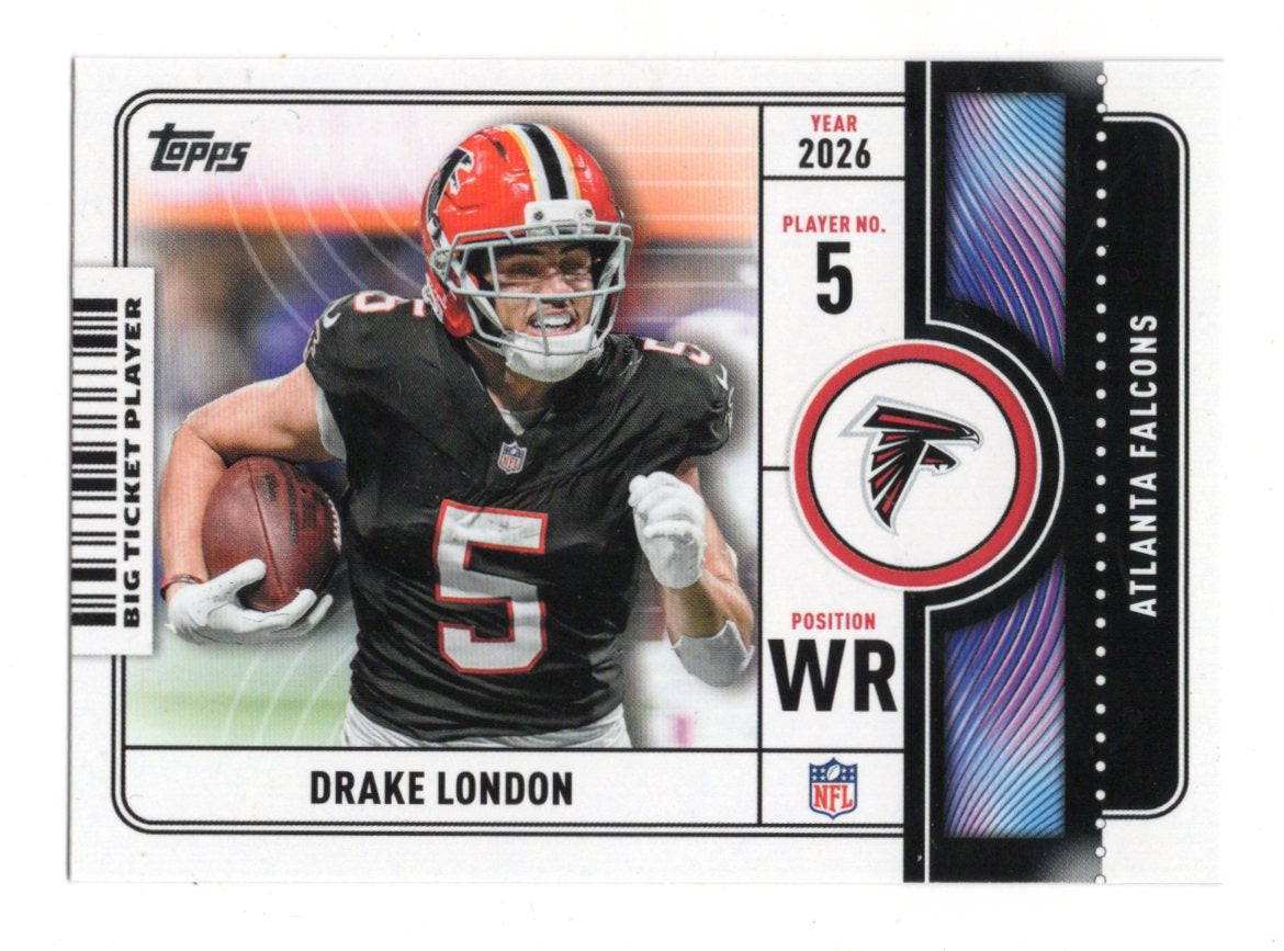 2026 Topps Flagship Drake London Card Big Ticket Players Atlanta Falcons