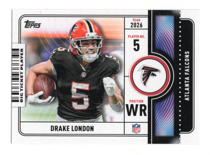 2026 Topps Flagship Drake London Card Big Ticket Players Atlanta Falcons