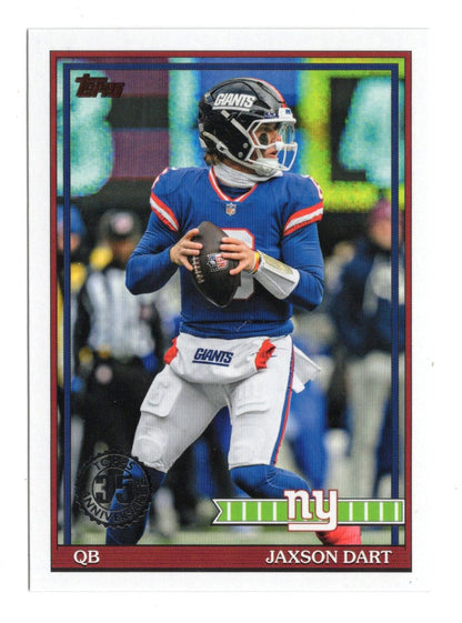 2026 Topps Flagship Jaxson Dart Card 1991 Topps Football 35th Anniversary Giants