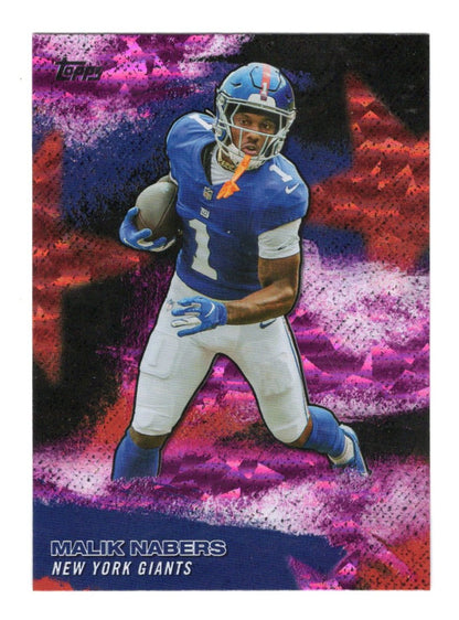 2026 Topps Football Malik Nabers NFL Stars Pink Crackle Foil Insert #NFLS-29 SP