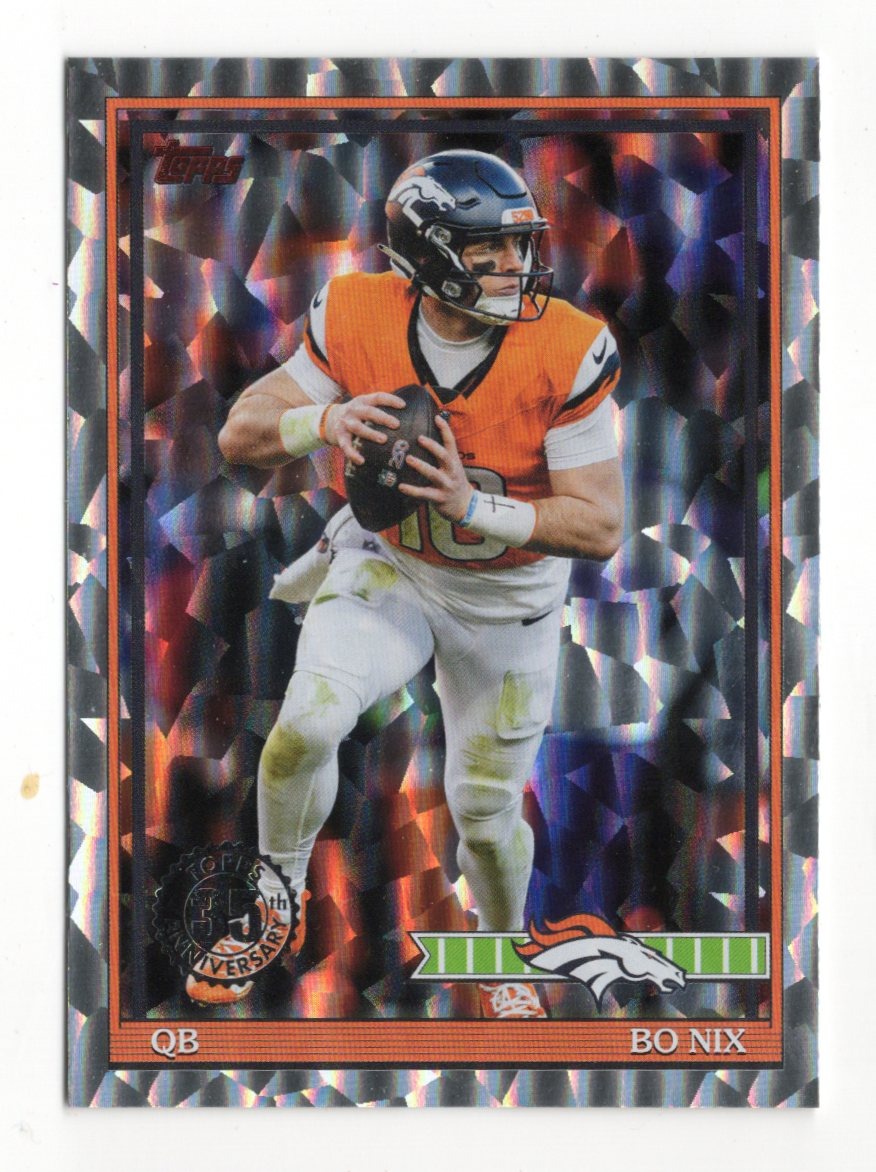 2026 Topps Flagship Bo Nix 1991 Topps Football 35th Anniversary Crackle Broncos