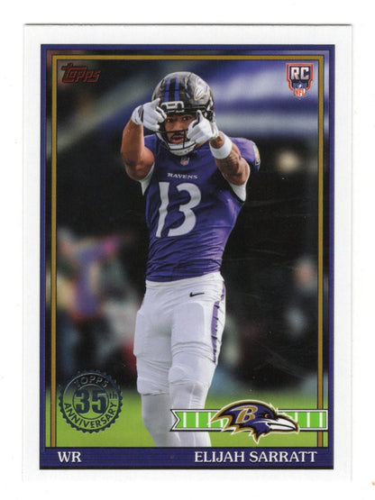 2026 Topps Flagship Elijah Sarratt 1991 Topps Football 35th Anniversary Ravens