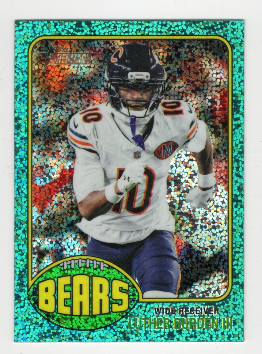 2026 Topps Heritage Football Luther Burden III Aqua Sparkle Bears