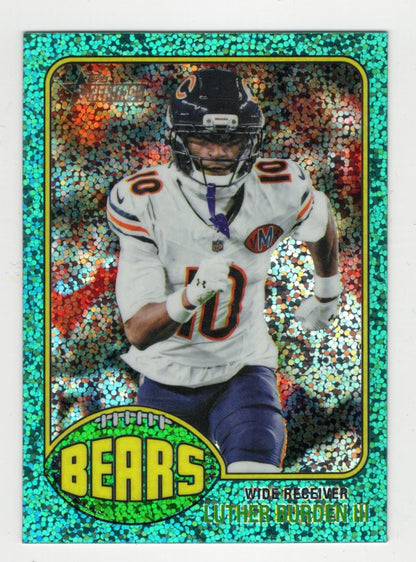 2026 Topps Heritage Football Luther Burden III Aqua Sparkle Bears
