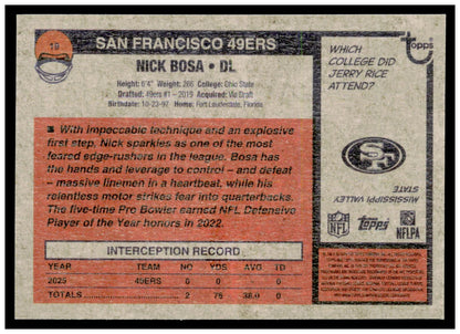 2026 Topps Heritage Football Nick Bosa Chrome 49ers