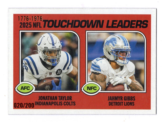 2026 Topps Heritage Football Jahmyr Gibbs Jonathan Taylor Bicentennial /200 204