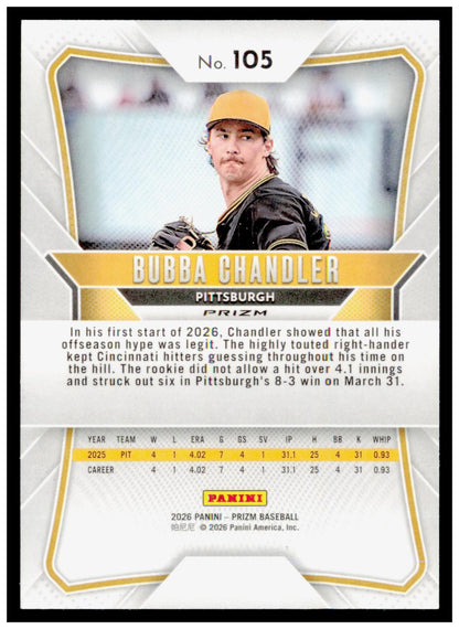 2026 Panini Prizm Bubba Chandler Card Blue Ice Prizm Pittsburgh Pirates
