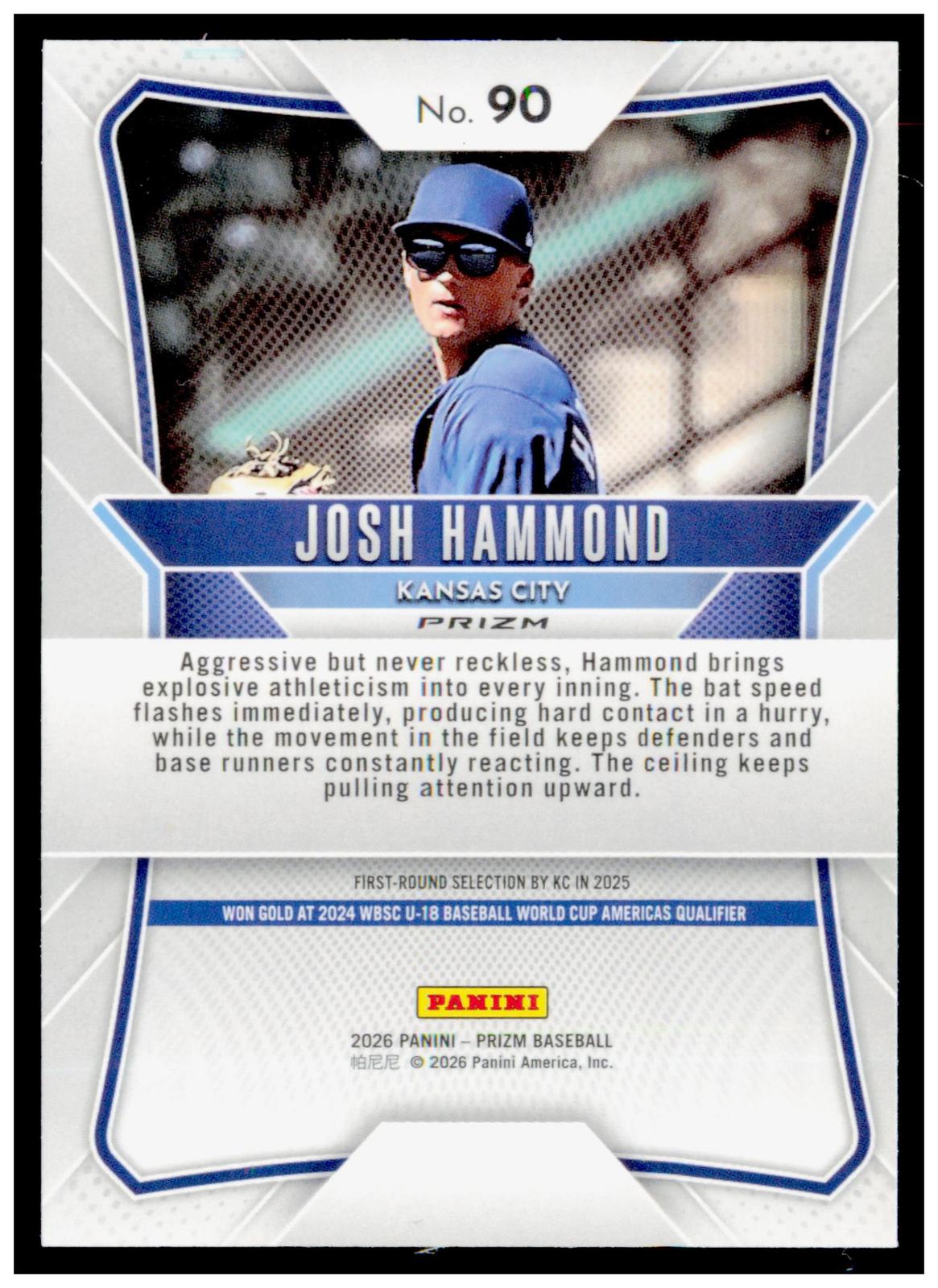 2026 Panini Prizm Josh Hammond Card Circles Silver Prizm Kansas City Royals