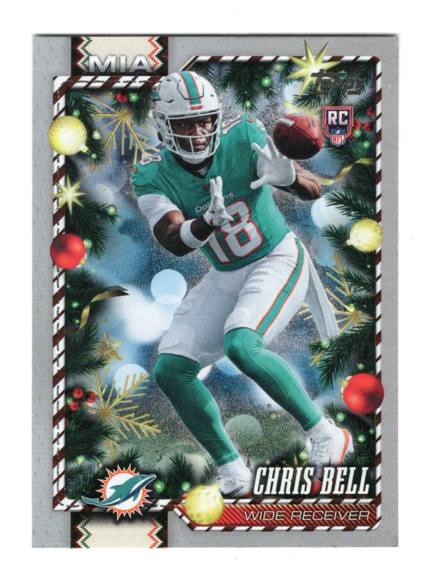 2026 Topps Holiday Football Chris Bell RC Glitter Parallel #174 Dolphins WR
