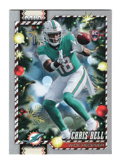 2026 Topps Holiday Football Chris Bell RC Glitter Parallel #174 Dolphins WR