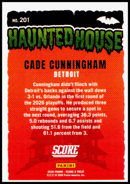 2026 Panini Score-A-Treat Cade Cunningham Detroit Pistons