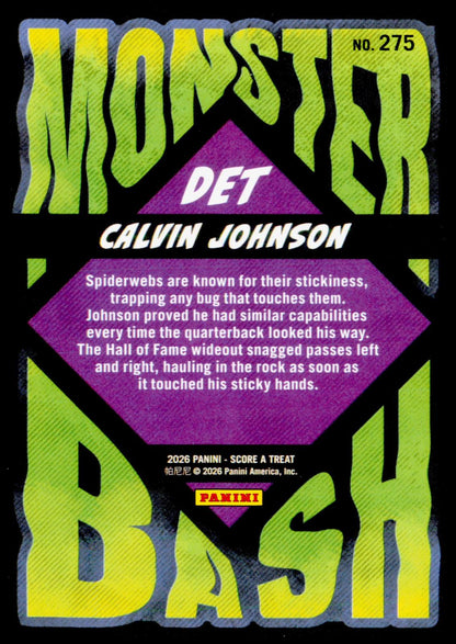 2026 Panini Score-A-Treat Card Calvin Johnson Monster Bash