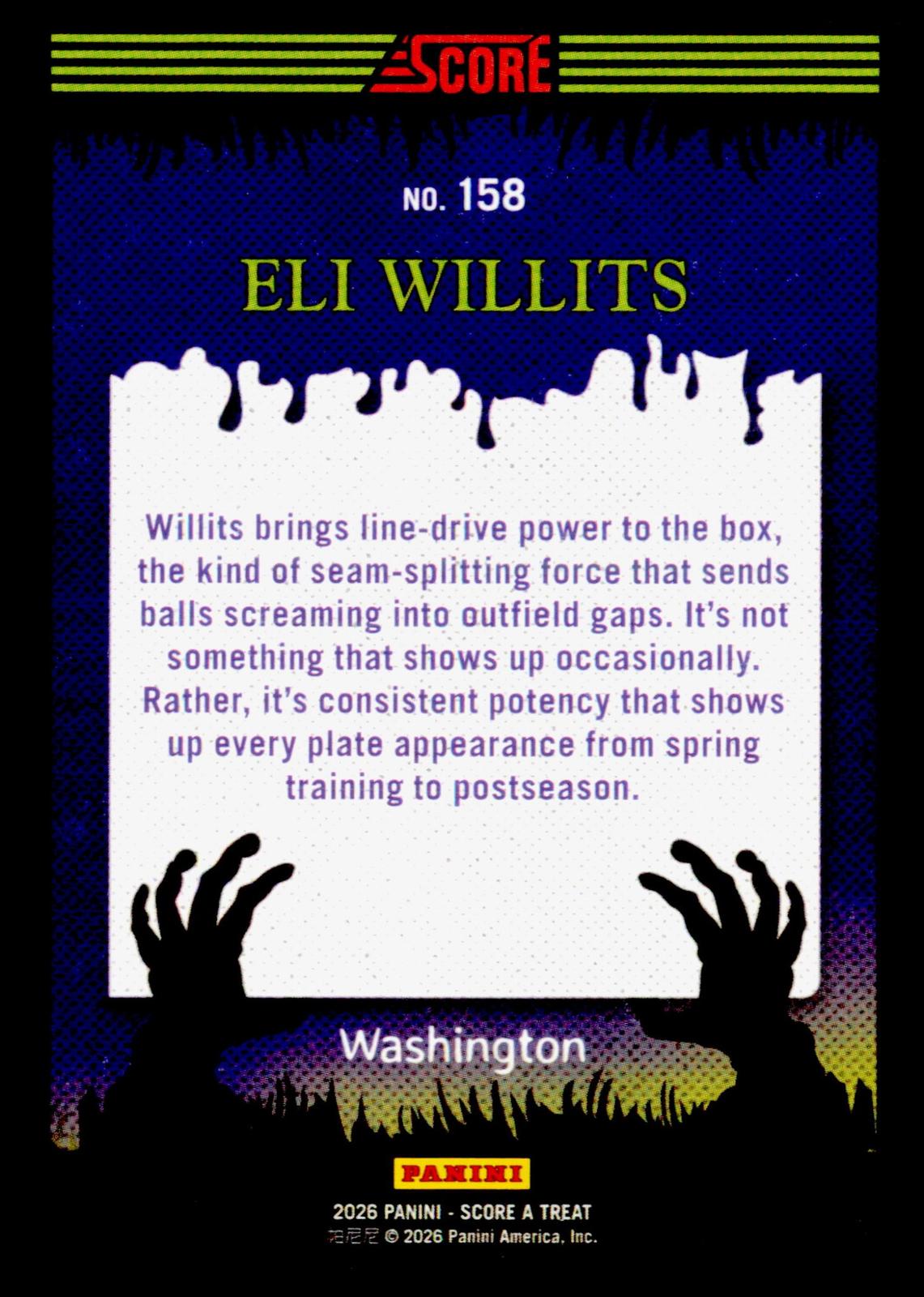 2026 Score-A-Treat Eli Willits Card Slime Washington Nationals