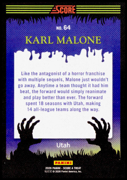 2026 Score-A-Treat Karl Malone Card Slime HOF Utah Jazz