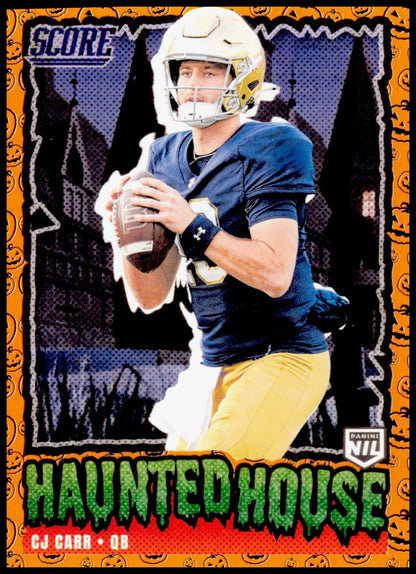 2026 Panini Score A Treat CJ Carr Haunted House Pumpkins Notre Dame QB NIL