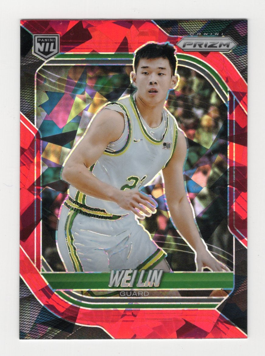 2025-26 Panini Prizm Wei Lin Card Red Ice Prizm Oregon Ducks