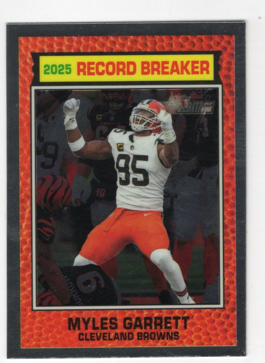 2026 Topps Heritage Football Myles Garrett #1 Record Breakers Cleveland Browns