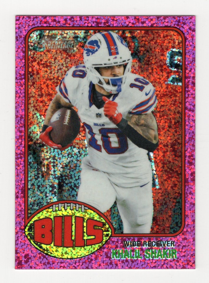 2026 Topps Heritage Football Khalil Shakir #121 Pink Sparkle  Buffalo Bills