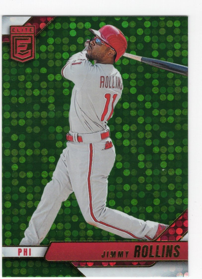 2026 Donruss Elite Jimmy Rollins Card Green Disco Philadelphia Phillies