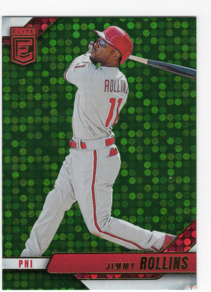 2026 Donruss Elite Jimmy Rollins Card Green Disco Philadelphia Phillies
