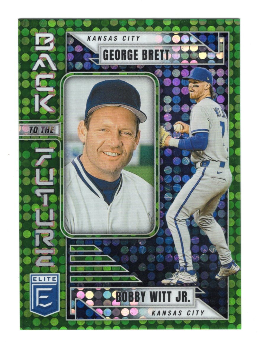 2026 Donruss Elite Bobby Witt Jr. / George Brett Back to the Future Green Disco