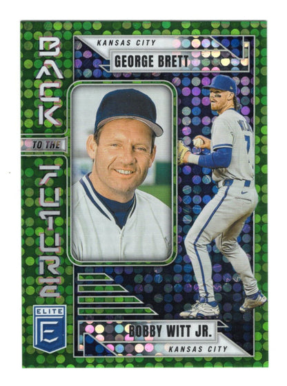 2026 Donruss Elite Bobby Witt Jr. / George Brett Back to the Future Green Disco