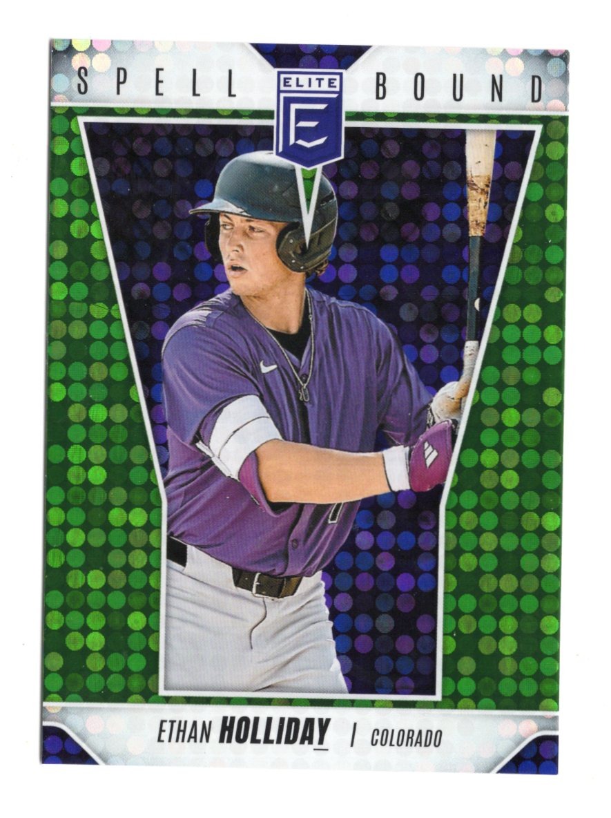 2026 Donruss Elite Ethan Holliday Card Spellbound Green Disco Colorado Rockies
