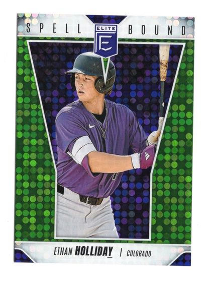2026 Donruss Elite Ethan Holliday Card Spellbound Green Disco Colorado Rockies