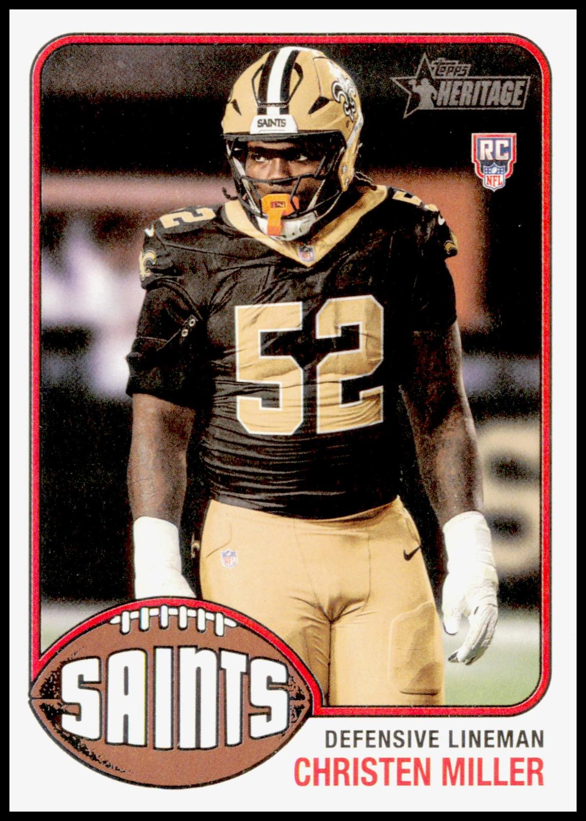 2026 Topps Heritage Christen Miller Card RC New Orleans Saints