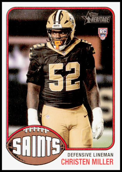 2026 Topps Heritage Christen Miller Card RC New Orleans Saints