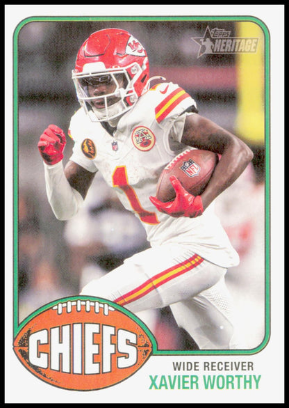 2026 Topps Heritage Xavier Worthy Card Kansas City Chiefs