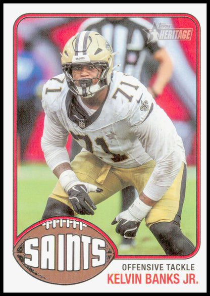 2026 Topps Heritage Kelvin Banks Jr. Card New Orleans Saints