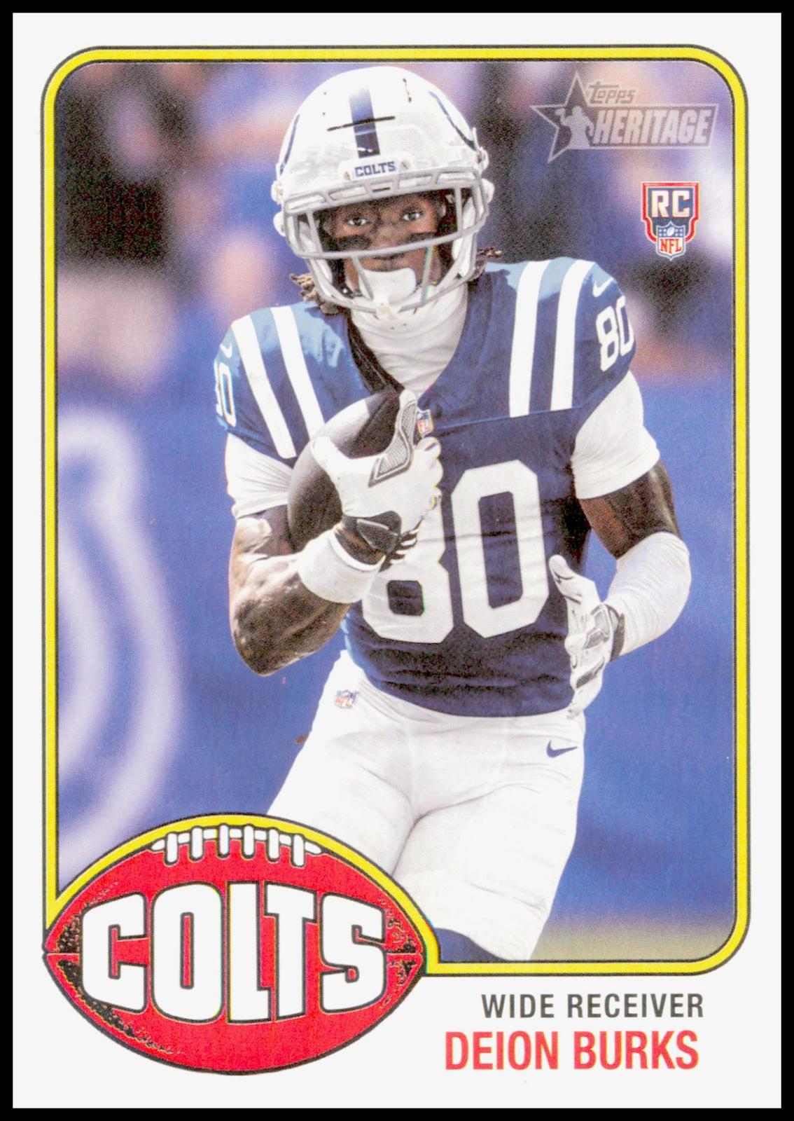 2026 Topps Heritage Deion Burks Card RC Indianapolis Colts
